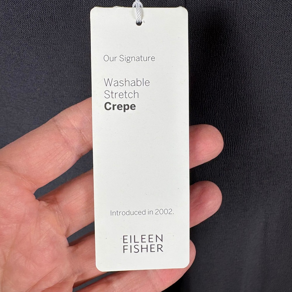NWT Eileen Fisher Slim Ankle Pant XXS Graphite Washable Stretch Crepe Minimalist - Picture 2 of 7